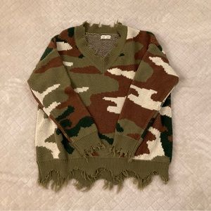 Main Strip Distressed Sweater